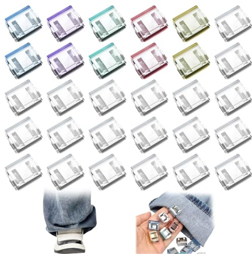 30 Pcs Hosenbein Kürzen Clip Invisible Leg Shortening Clips Klemmen Hosenbein Fixierclips Hosenkürzungsclips Verkürzt Effektiv Die Hosenlänge Verhindert Reibung Und Stolpern