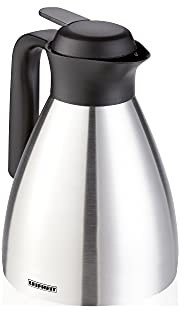 Leifheit Shine 1, 0 L Isolierkanne, 100% dicht, Thermoskanne mit doppelwandigem Edelstahl-Isolierkörper, praktisches Öffnen und Schließen mit einer Hand, Kaffeekanne, Teekanne, silber schwarz