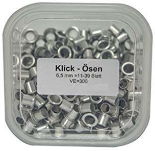 Sawukaytis Klick65 300 Klick Ösen 6,5 mm, 21-39 Blatt, für Duo-N20, Duo-N35, SN-120