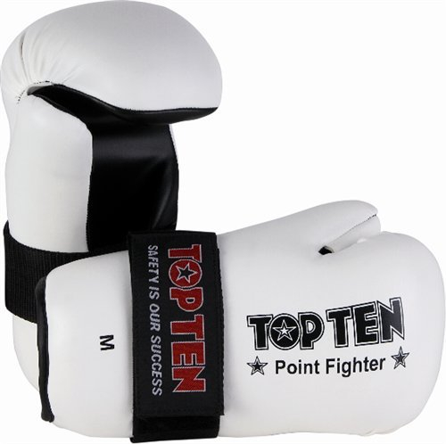 TOP Ten Semikontakt-Handschuh Point Fighter weiß, Gr.M