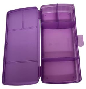 Tupperware Pausenbuffet XL Brotdose mit Einteilung mit 4 getrennten Fächern Clevere Pause (violett)
