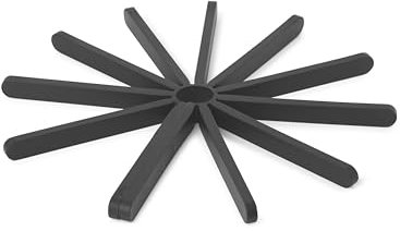 Umbra Fanfare Silicone Trivet, Set of 2 - Black Multi-Use Expandable Round Kitchen Mat Folds Flat for Compact Storage - Protects Your Table or Kitchen Counter When Serving Hot Dishes