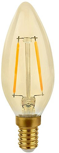 NCC-Licht Retro LED Leuchtmittel B35 Kerze 2W warmweiß 2700K, Vintage Glühbirne für Wohnraum Deko und Restaurant, Ersatz für 25W Glühlampe