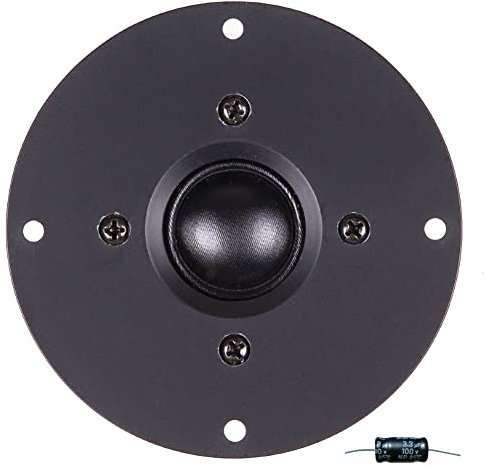 MASTER AUDIO 1 RSQ802 Tweeter de cúpula Negro 100 Watt rms 200 Watt MAX 10 cm 100 mm 4 impedancia 8 Ohm 25 mm Bobina Ultra Delgada para Fiesta casa, 1 Pieza + Capacitor Gratis