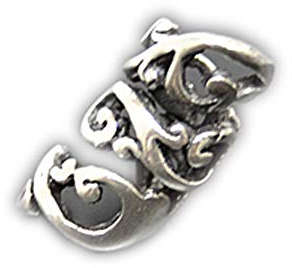 Barthülse Keltisch 925 Sterling Silber Schmuck Haar Bart Boho Festival Länge:ca. 2,0 cm, Breite:ca. 0,9cm