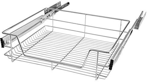 TecTake® Cajón Telescópico, Bandeja Extraible Armario, Rieles Extensibles, Organizador Cocina, Organizador Armario Cocina, Cajon Telescopico Cocina - 1 Cajón, Apto para armarios de 60 cm