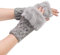 MoreChioce Winter Gestrickte Handschuhe,Damen Kunstpelz Armstulpen Pulswärmer Strick Armwärmer Kurz Handwärmer Stulpen Armmanschette,Hell Grau