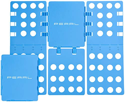 PEARL Hemdenfalter: 2er-Set Wäsche-Faltbretter für Hemden & Co., 68x57 cm, blau, klappbar (Hemden Falten, Wäschebrett, Koffer Organizer)