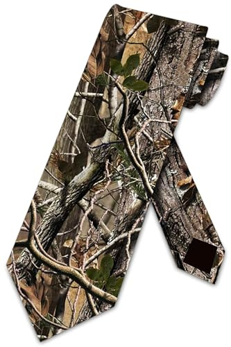 Three Rooker Jagd-Krawatte für Herren, Camouflage, Natur-Krawatte
