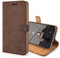 Snakehive iPhone 12 Mini Vintage Wallet || Genuine Leather Wallet Phone Case || Real Leather with Viewing Stand & 3 Card Holder || Flip Folio Cover with Card Slot (Brown)