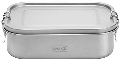 Lurch 240882 Lunchbox Snap aus Edelstahl 100% auslaufsicher 1400ml, 18/8, Silber