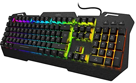uRage Gaming-Tastatur Exodus 450 Metal, schwarz, 12 Multimedia Direkt-Funktionen, Anti-Ghosting, Beleuchtung in RGB-Farben an-/ausschaltbar, USB, Windows