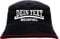Individueller Fischerhut - Linie - Bucket Hat mit Wunschtext Bedruckt SchwarzRot L/XL