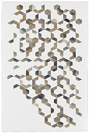 artboxONE Metall-Poster 30x45 cm Abstrakt Hexagon Gold Grey Pattern von Künstler Sasha Lend