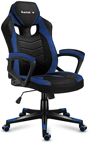 huzaro Force 2 5 - Sedia ergonomica da gaming da ufficio, con meccanismo a dondolo, in tessuto ventilato, portata fino a 140 kg (rete blu)