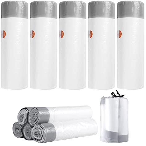 5 Rolls 20L Bin Bags Bin Liners Drawstring Rubbish Bags, Small Bin Bags Degradable Trash Bags Unscented Indoor Garbage Bags for Bedroom Kitchen Office (50x55cm, 20L)