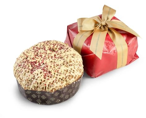 T'a Milano Panettone artigianale con lamponi e crema di pistacchio, ricoperto di cioccolato bianco - 750 g