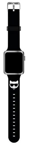 Karl Lagerfeld KLAWLSLCK Riemen an Apple Watch 42/44/45mm schwarz Silicone Choupette Heads