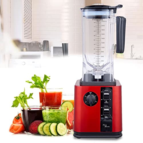Licuadora Blender Profesional con 9 Velocidades, Batidoras Multifuncional, 6 Cuchillas de Acero Inoxidable, Batidora para Smoothies, 30000U/ Min, para Cocina/Hielo Picado/Sopa/Postre,Rojo