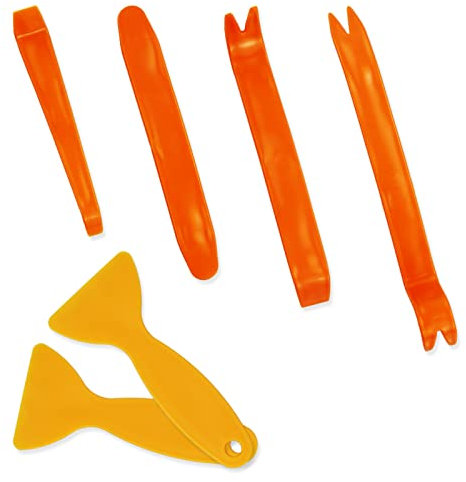 6 Pcs Car Trim Removal Tool auto Door Dashboard Plastic Pry Tool Automotive Audio Repair Mechanic Prying Trim Removal Tool Screwdriver Kit for Car Panel Dash Radio Interior Accessories