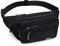 HNOOM Bauchtasche mit Regenhülle Gürteltasche Hüfttasche für Herren und Damen Groß Nylon Fanny Pack mit 5 Reißverschlusstaschen für Outdoor Reisen Sport Wandern Joggen Hundespaziergänge (Schwarz)