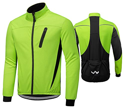 HOMTOL Herren Fahrradjacke Winter Thermal Radjacke Wasserdicht winddicht regenfest dicke Jacke Fleecejacke radtrikot Atmungsaktive Fahrrad Windjacke für Radsport MTB Laufen Wandern