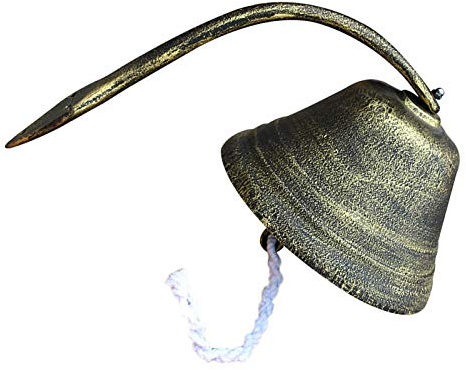Türklingel aus Gusseisen Türklopfer im Vintage-Stil, Innen- und Außenwand, Jingle Bell Bell/Gusseisen-Türklingel/Garten-Türklingel im japanischen Stil, Haushof (Size : 23 x 30cm)