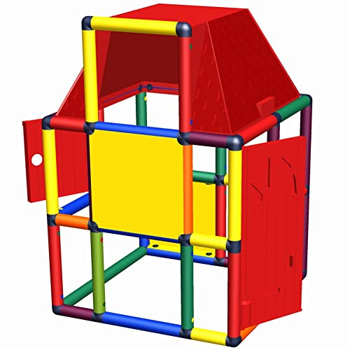 Move and stic Spielhaus Lukas Kletterhaus Versteck mit festen Dach, Fenster und Tür Multicolor 6259