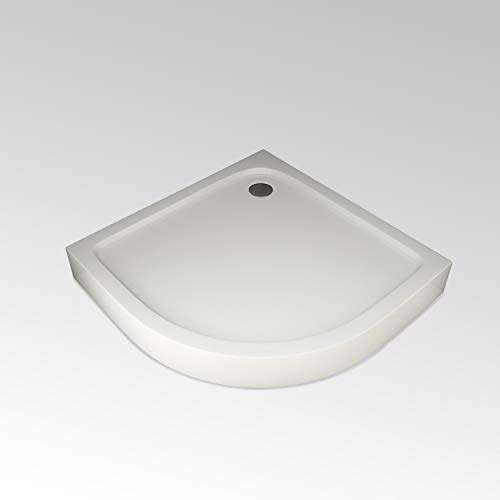 Marwell Plato de ducha Chrystal Redondo, 90 x 90 cm, acrílico sanitario, apto para cabina de ducha de 90 x 90 cm con un radio de 55 cm