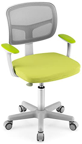 COSTWAY Sedia per Scrivania per Bambini, Sedia per Computer con Altezza Regolabile, Ruote, Sedile Girevole a Rete, Mobile Ergonomica per Bambini 3-10 Anni (Verde)