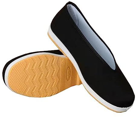 PIWINE Chinesische traditionelle alte Peking-Schuhe, chinesische Kung-Fu-Kampfkunst-Workout-Schuhe, leichte Schuhe, für Kung-Fu-Kampfkunst-Workout-Training,Gelb,44