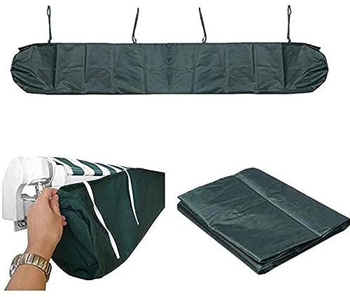 Awning Cover Waterproof Replacement Awning Cover Sun Protection Dustproof Awning Storage Bag with String for Outdoor Garden Patio (Green,2M/5.56ft)