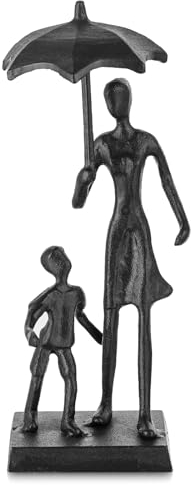 Sziqiqi Figurine Maman Fils en Fer - Statue d'amour Mère Fils pour Fête des Mères Anniversaire Noël Sympathie Cadeau du Fils pour Maman Ornement Sculpture Métallique pour Amie Femme Sœur Tante