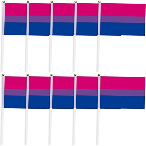 10 Paquets/Ensemble bisexuels fierté Arc-en-Ciel Drapeaux bisexuels Bi Petit Mini bâton à Main Drapeau Gay LGBT Festival fête défilés décorations