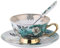 HUAMu Juego de tazas y platillos de porcelana inglesa con cucharas, diseño de jardín de primavera, tazas de té, tazas de café, tazas de té de porcelana floral..