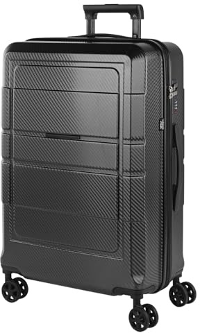 JASLEN - Hartschalenkoffer Groß, Reisekoffer Mit Rollen Groß - Robustes Reisegepäck Als Aufgabegepäck 158 cm Gurtmaß - Trolley Koffer & Trolleys, Suitcase ., Schwarz