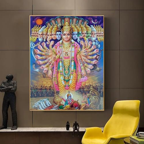 1000-teiliges Puzzle, Retro-Ölgemälde, Tempel, Shiva, Leinwandgemälde, Wandkunst, religiöses Poster, Heimdekoration, Puzzle, Puzzle, 50 x 70 cm