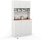 COSTWAY Tall Kitchen Cupboard, 6-Door Buffet Pantry Storage Cabinet with Outlets, USB Ports, Adjustable Shelves & Anti-Tipping Kits, Freestanding Sideboard Organizer Unit for Dining Room Living Room