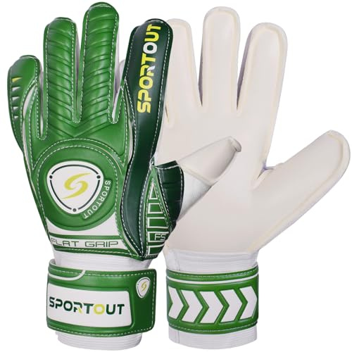 Sportout Torwarthandschuhe Kinder Fingersave Torwarthandschuhe Herren Fußballhandschuhe mit Fingerschutz für Erwachsene und Jugendliche