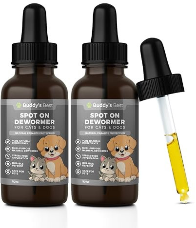 Wormwood Neck Drops for Cats & Dogs (Twin Pack)– Natural Coat Care Formula | Plant-Based Topical Solution | Easy Application | Suitable for All Breeds – 2x50ml
