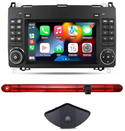 7 Zoll HD-Touchscreen Carplay/Android GPS-Navigation Autoradio-Navigation + Auto Bremslichtkamera + Frontkamera für Mercedes Benz V-Klasse W447 V200 V220 V250 V260 109 111 114 116 119
