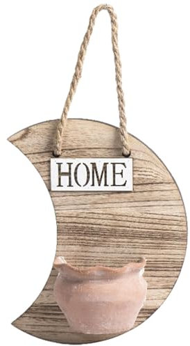 Fioriera da parete in legno, fioriera rustica da parete con corde lunghe, decorazione da parete per soggiorno