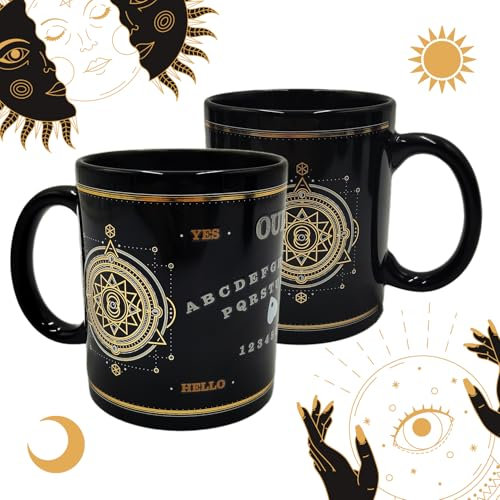 Mad Monkey Tasse d'Halloween - Tasse fantôme en forme de planche Ouija - Tasse fantôme pour invoquer les esprits - 330 ml - Tasse de voyance pour messages surnaturels