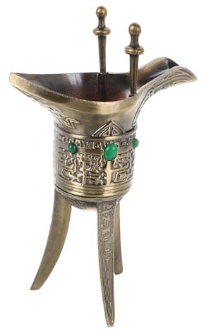 Cabilock Taza de Vino Antigua China Taza Novedosa de Bebida de Metal Decoración de Oficina