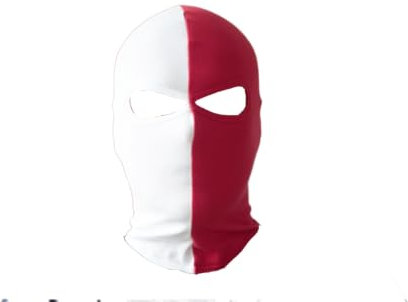 PGWEAR Sturmhaube 50/50 (DE/NL/SE/PL, Alphanumerisch, Einheitsgröße, Weiß/Rot)