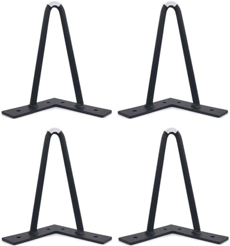 AGHXYSQ Vshaped Bedside Table Legs Wrought Iron Coffee Table Leg Sofa Replacement Legs 5 Height Options Classic and Simple Furniture Legs (Black 9.8 inches*4)