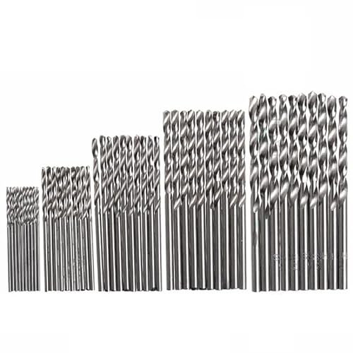 50 Uds brocas HSS M2 broca helicoidal completamente rectificada broca de vástago recto broca de pulido de perforación de Metal 1MM