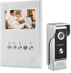 ANJIELO SMART 4.3'' TFT Color Wired Video Intercom Door Phone Doorbell System,HD Camera,Night Vision,Monitoring,wo-Way Audio,Support Unlock,Video Camera Door Phone,Waterproof for Home Apartment Safe