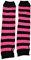 MIJOMA Poizen Industries 1 Paar gestreifte Armstulpen Gothic Punk Stripe Armwarmers one size Einheitsgröße unisex (Black-Pink)