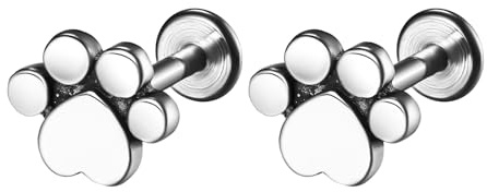 JewelryWe Helix Piercing Knorpel Ohrringe, Blume Pfote Schlange Schneeflocke Chirurgenstahl Tragus Piercing Knorpel Ohrpiercing Ohrstecker Klein Barbell Conch Piercing Labret Ohr Schmuck Damen